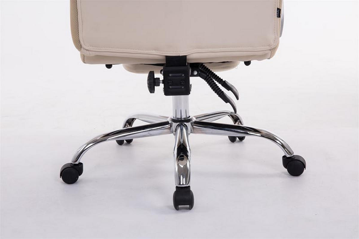 BÜROSTUHL XL Troja, Kunstleder Creme - Creme, Textil/Metall (67/122/67cm) - TPFLiving
