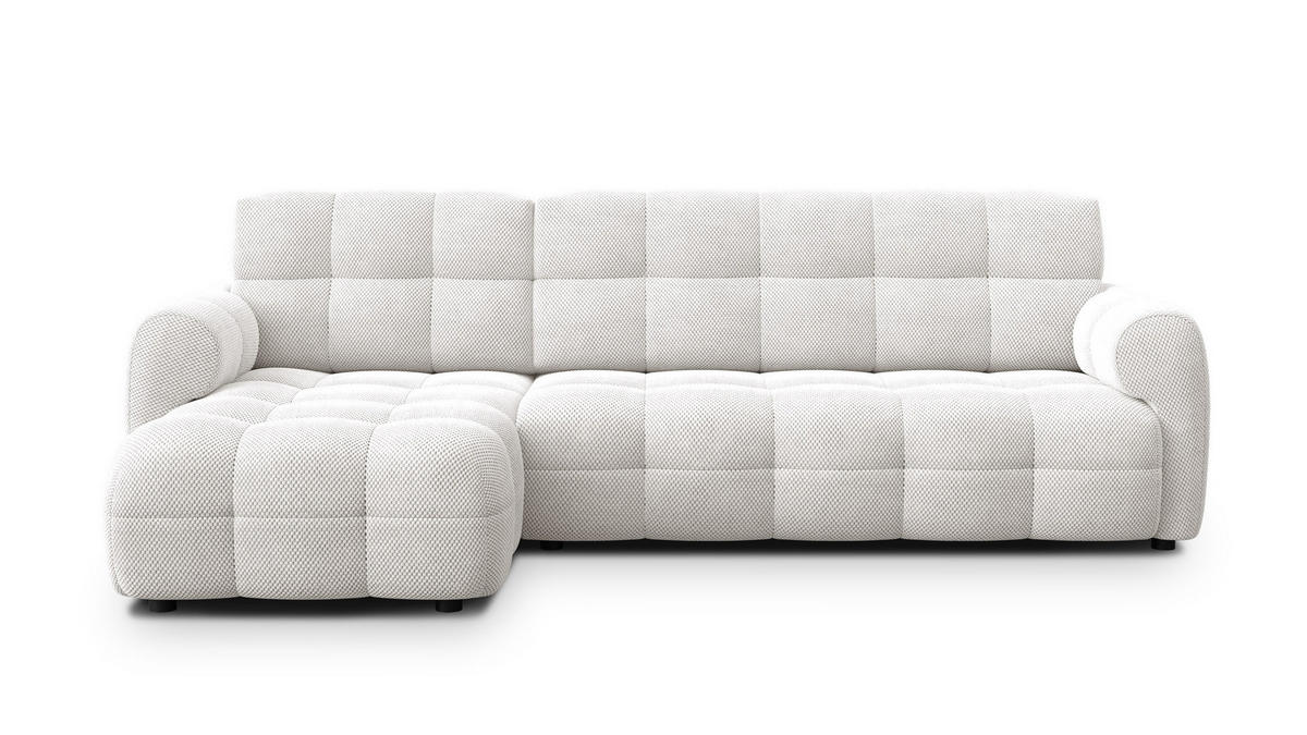 ECKSOFA MELLOW 4-Sitzer, creme - Creme/Schwarz, Holz/Textil (262/156cm) - Courtois Laville