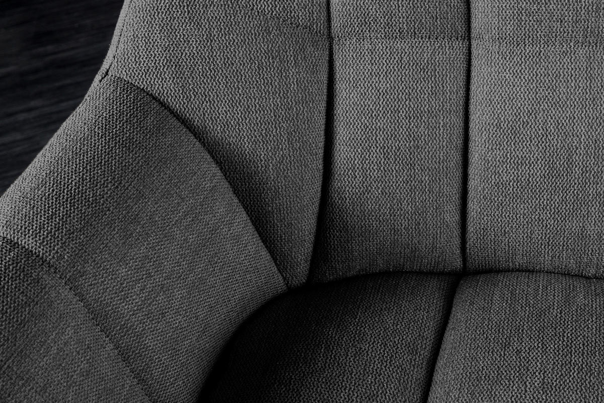 SITZBANK PAPILLON Flachgewebe Metall Anthrazit 165 cm - Schwarz/Grau, Textil/Metall (165/85/65cm) - riess-ambiente