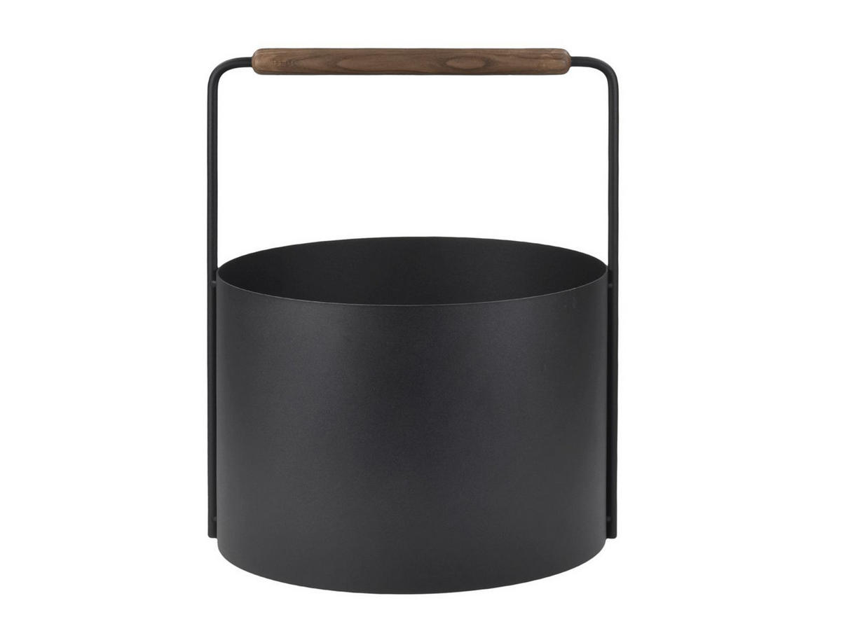 KAMINHOLZKORB Ashi "M" schwarz-braun 35/45cm - Braun, Metall (35/45/35cm) - Blomus
