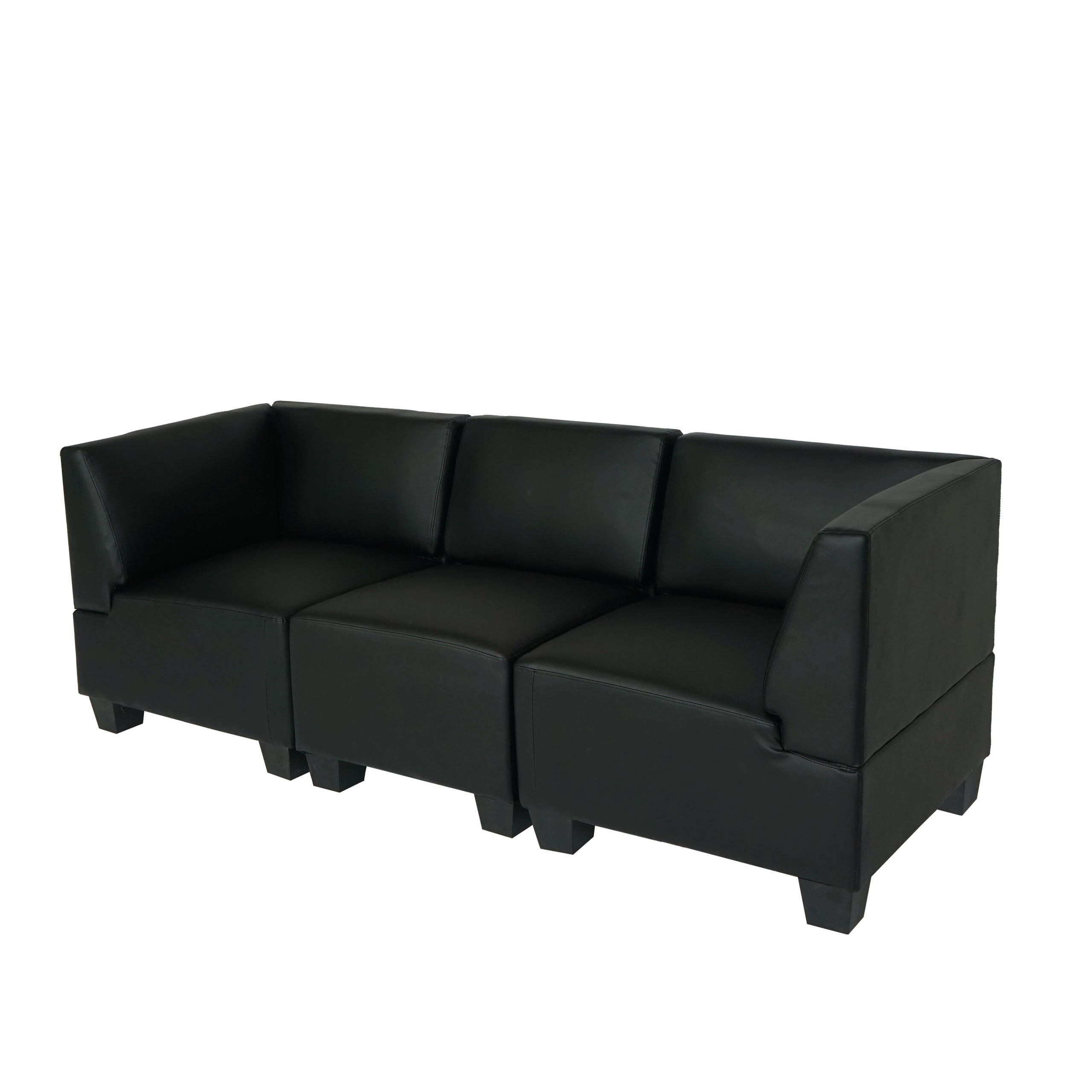 MODULAR 3-SITZER SOFA Schwarz - Schwarz, Textil (197/76/72cm) - MCW