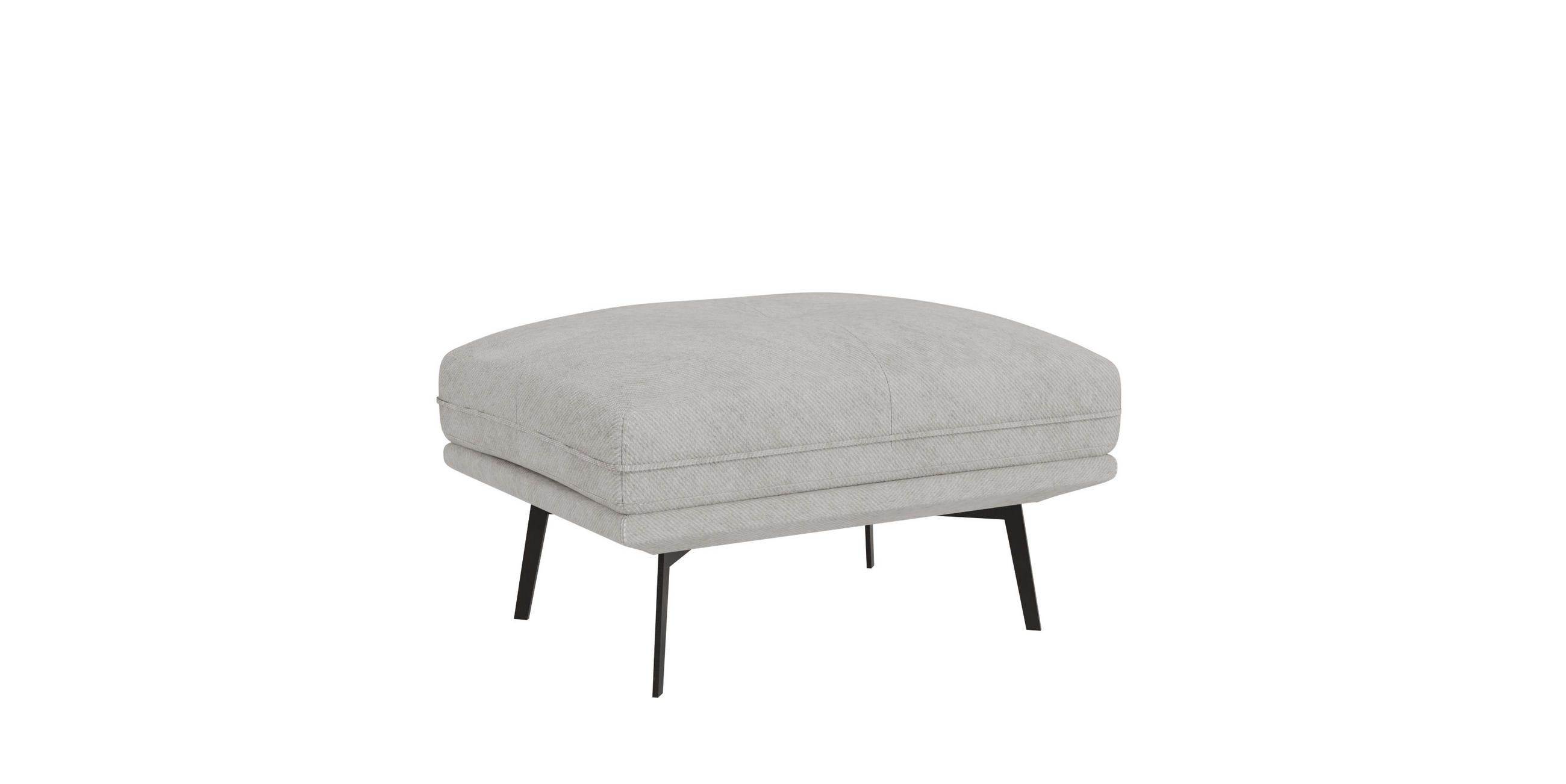 HOCKER Loris Grau Samt - Schwarz/Grau, Holz/Textil (83/47/62cm) - S-Style Möbel