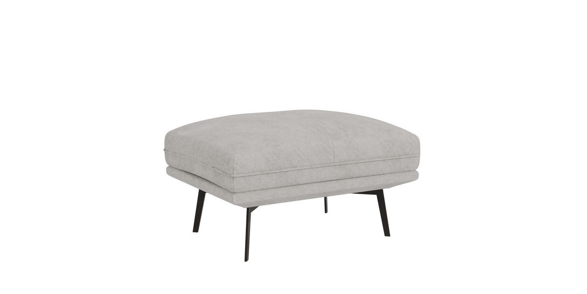HOCKER Loris Grau Samt - Schwarz/Grau, Holz/Textil (83/47/62cm) - S-Style Möbel