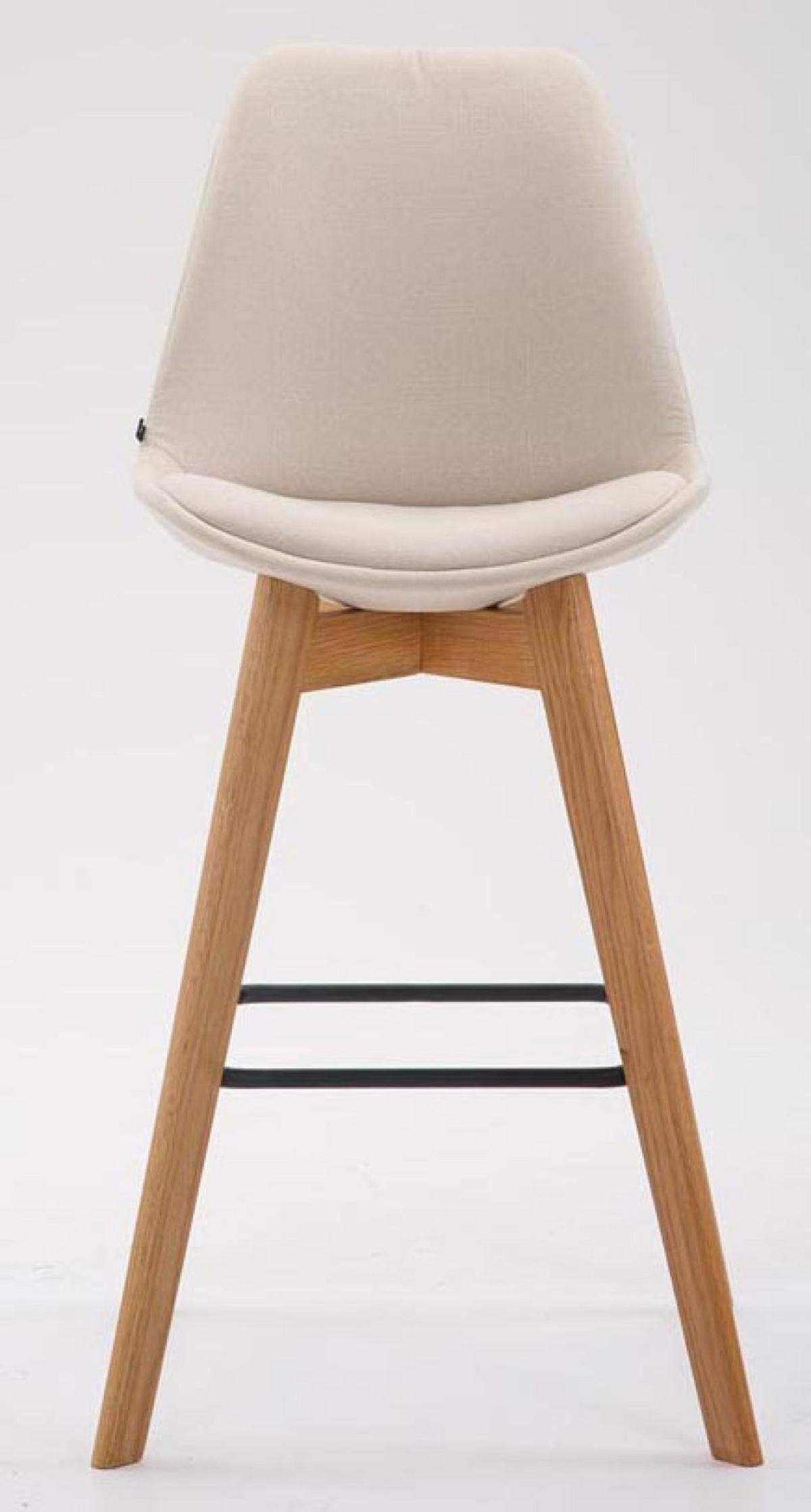 BARHOCKER 2er Set Stoff creme - Eukalyptusholzfarben/Creme, Holz/Textil (48/112/56cm) - CLP