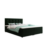 BOXBETT FADO 22 mit Matratze H3, Bonell und Topper 160x200 Itaka 10 - Grün, Holz/Textil (160/200cm) - Bedante