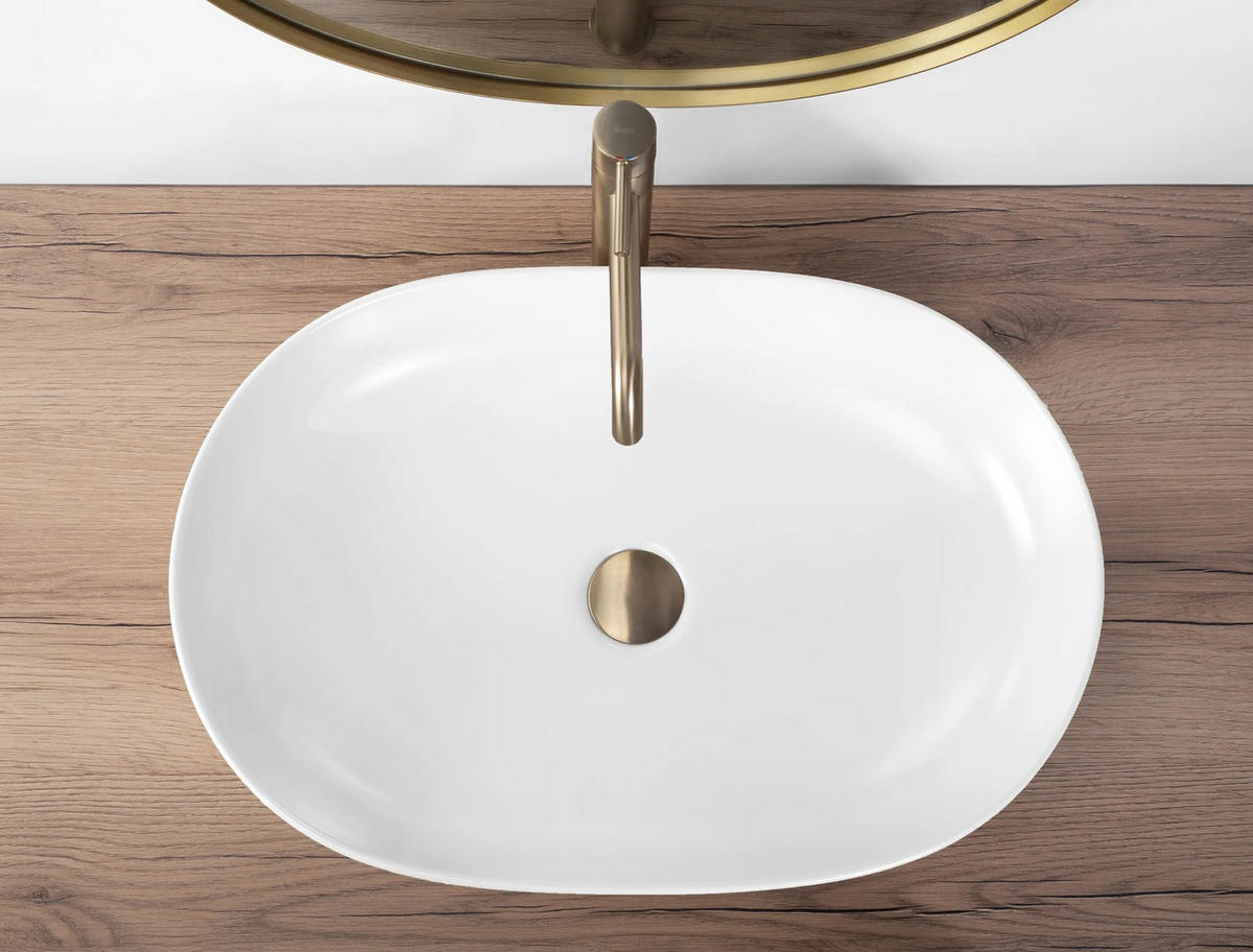 AUFSATZWASCHBECKEN Rea Cleo 61 White Matt - Weiß, Keramik (41/14/60.5cm) - REA