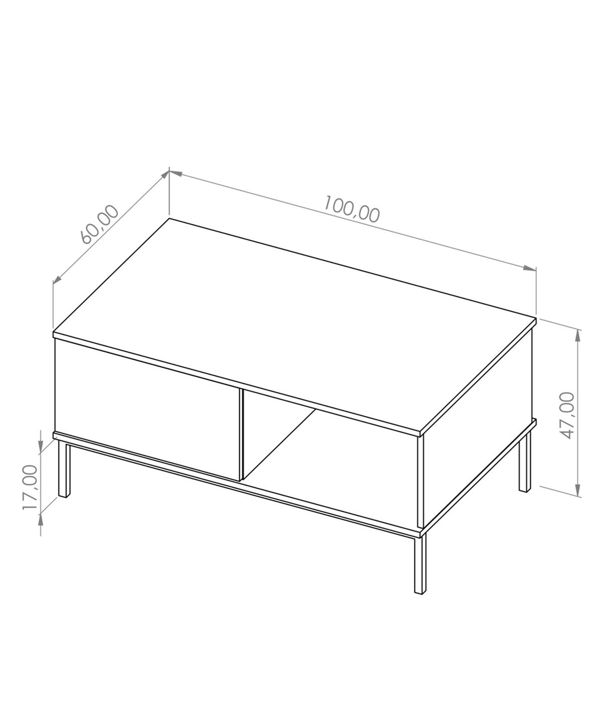 COUCHTISCH Queba 1S Schwarz 100/47/60 cm – schwarzer Wohnzimmertisch modern - Schwarz, Holzwerkstoff (60/100/47cm) - AX Living