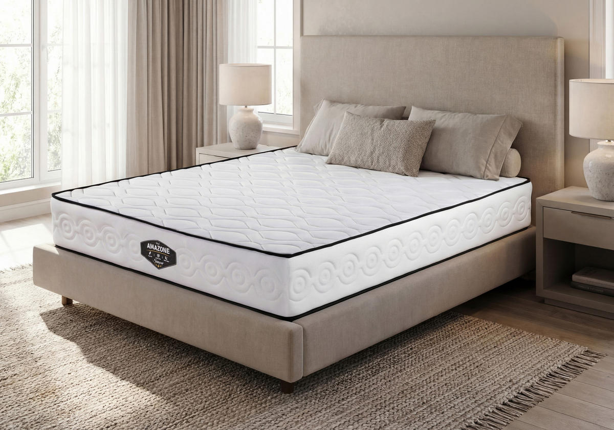 TASCHENFEDERKERNMATRATZE AMAZONE 150x190 - Weiß, Textil - Simpur