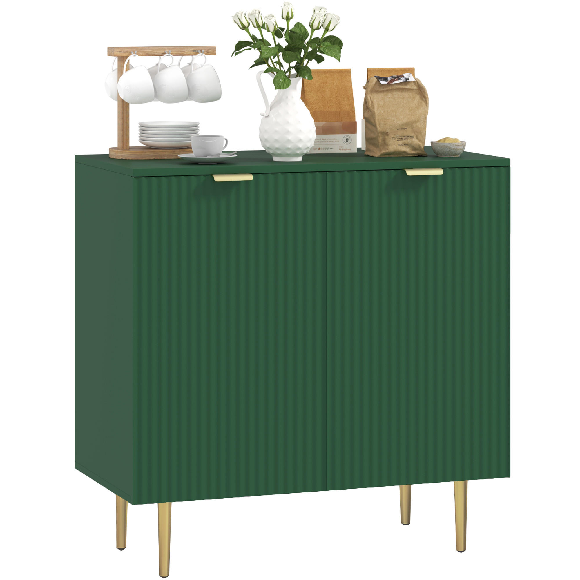 SIDEBOARD Olivgrün, 2 Türen, 80/40/80 cm - Grün, Holz (80/80/40cm) - PANGIVO