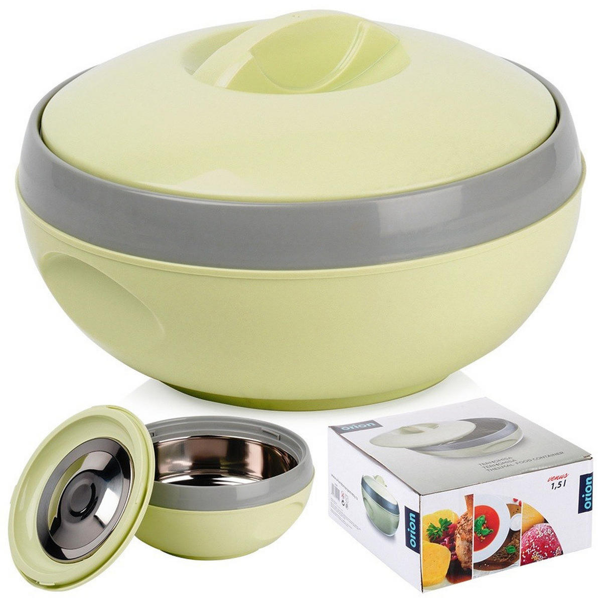 LUNCHTHERMOSKANNE Venus Edelstahl 1,5 l - Grün, Kunststoff (20/12/20cm) - Orion 