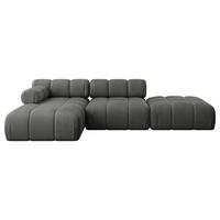 ECKSOFA modulares Sofa Lizur-L1 - 285x160x70 cm Dunkelgrau Velours - Dunkelgrau, Holzwerkstoff/Textil (285/160cm) - ALTDECOR