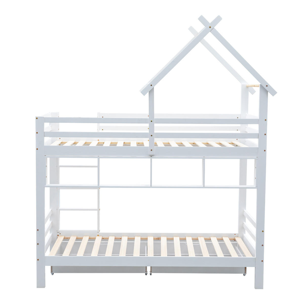 HAUSBETTEN 90/200cmWeiß - Weiß, Holz (205/243/95cm) - Urban Meuble