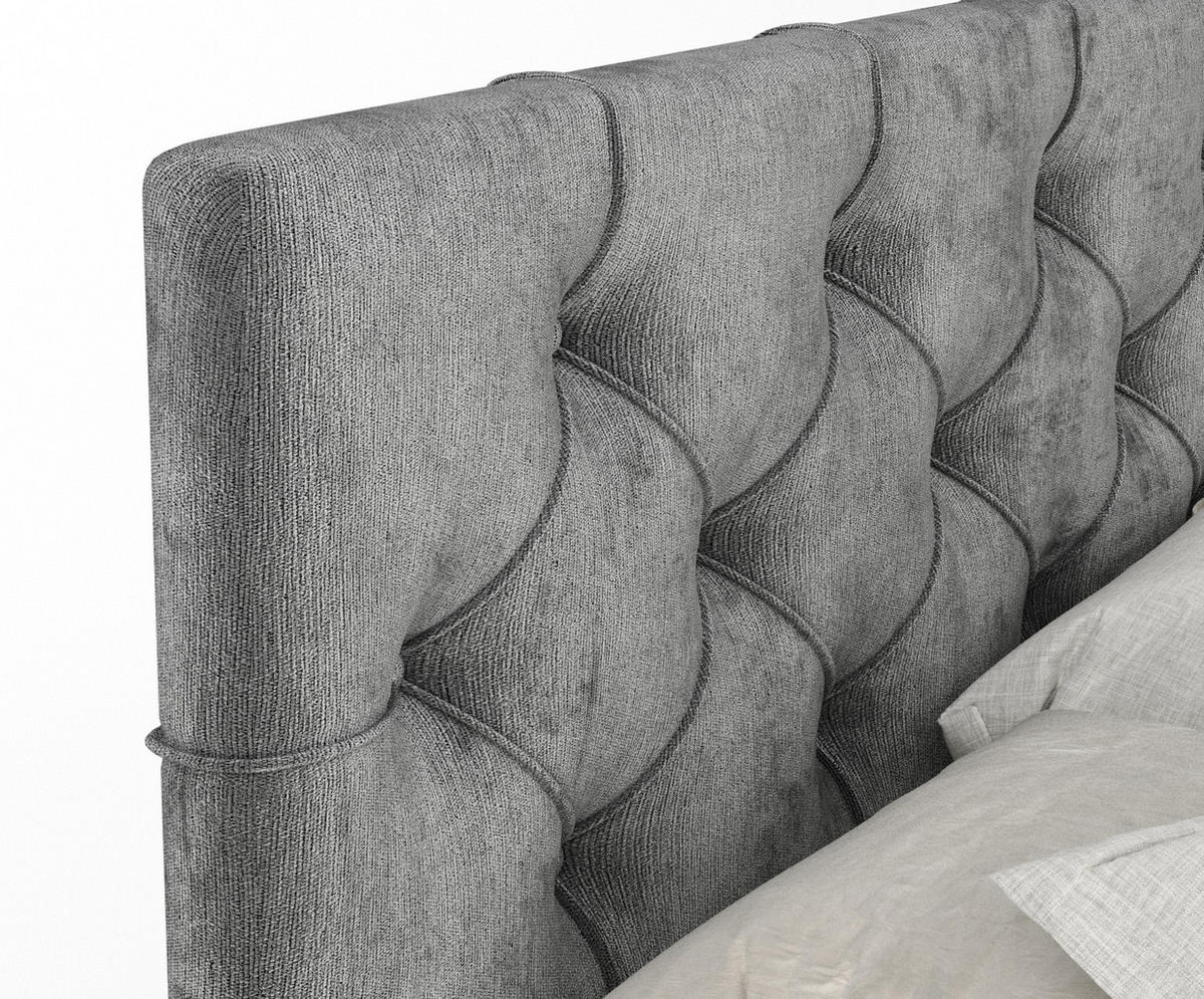 BOXSPRINGBETT Hugo Grau 200/200 cm - Schwarz/Grau, Holz/Holzwerkstoff (200/200cm) - Maison de Reve