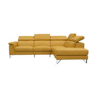 ECKSOFA Antares Echtleder Senfgelb - Gelb, Leder/Metall (276/85/224cm)