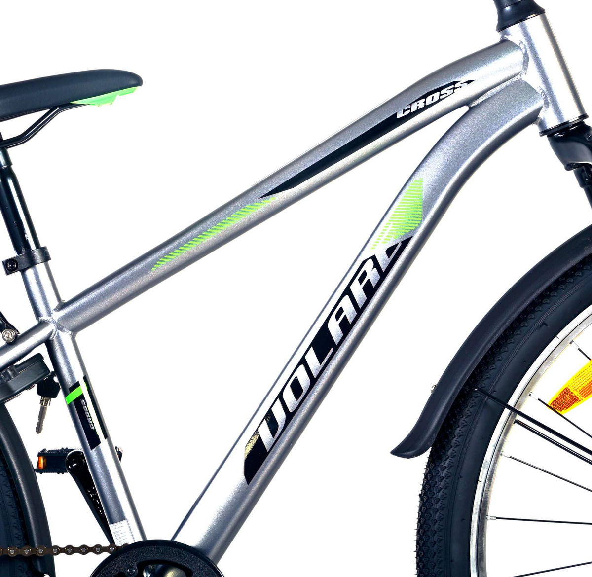 KINDERFAHRRAD Cross - Jungen - Rücktritt + Handbremse - 26 Zoll - Grau - Silberfarben, Metall (77cm) - TPFSports