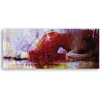 WANDBILD frau im roten kleid - Rot, Textil (90/30cm) - Feeby