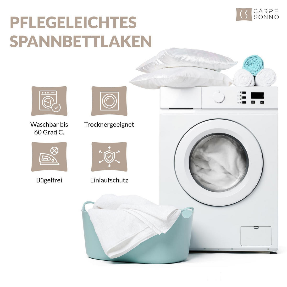 TOPPER-SPANNBETTLAKEN Jersey Bettlaken 200x200 cm Nougat - Hellbraun, Textil (200/200cm) - Carpe Sonno