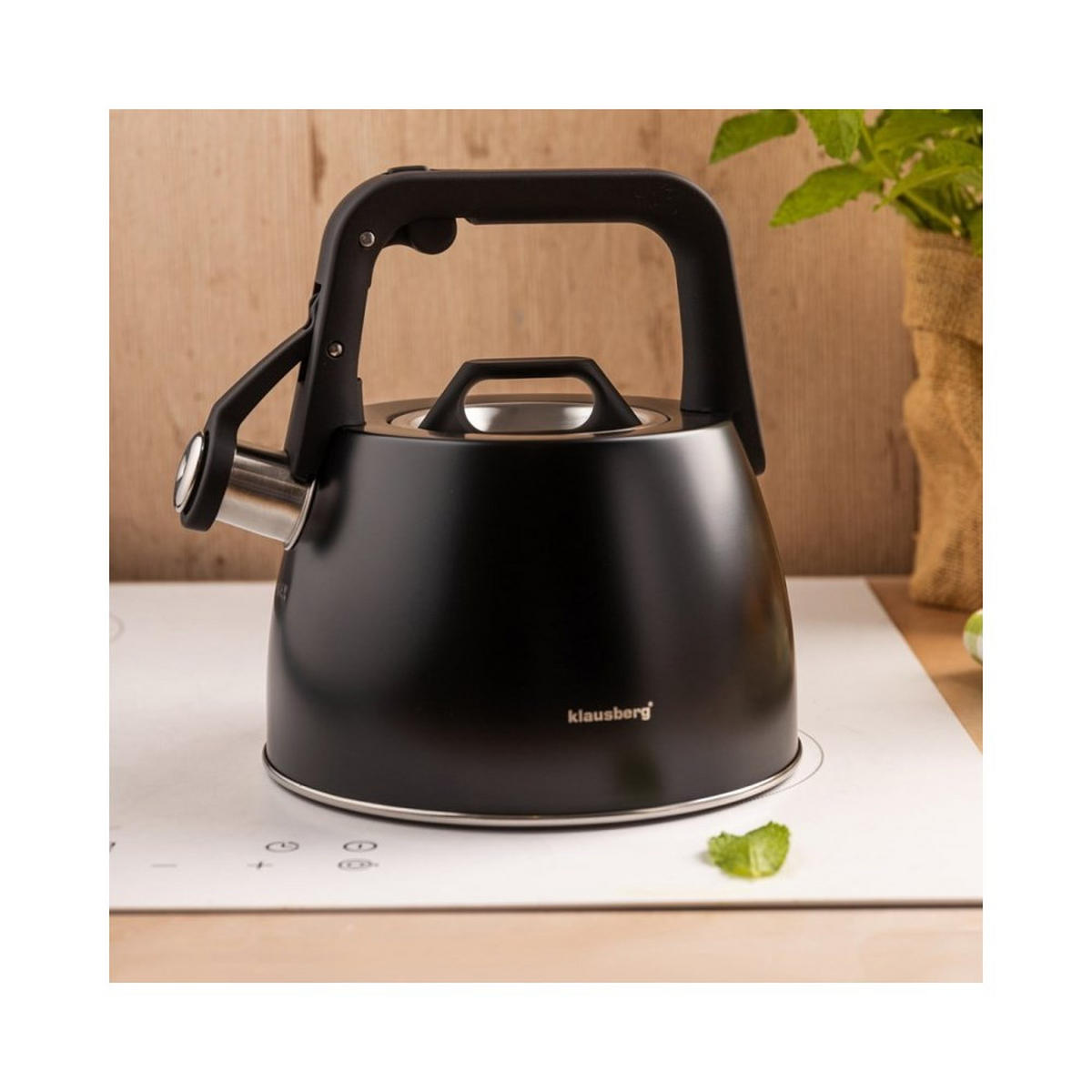 WASSERKESSEL Schwarz 22/20/22.5 cm KB7915 - Schwarz, Metall (22cm) - Klausberg 