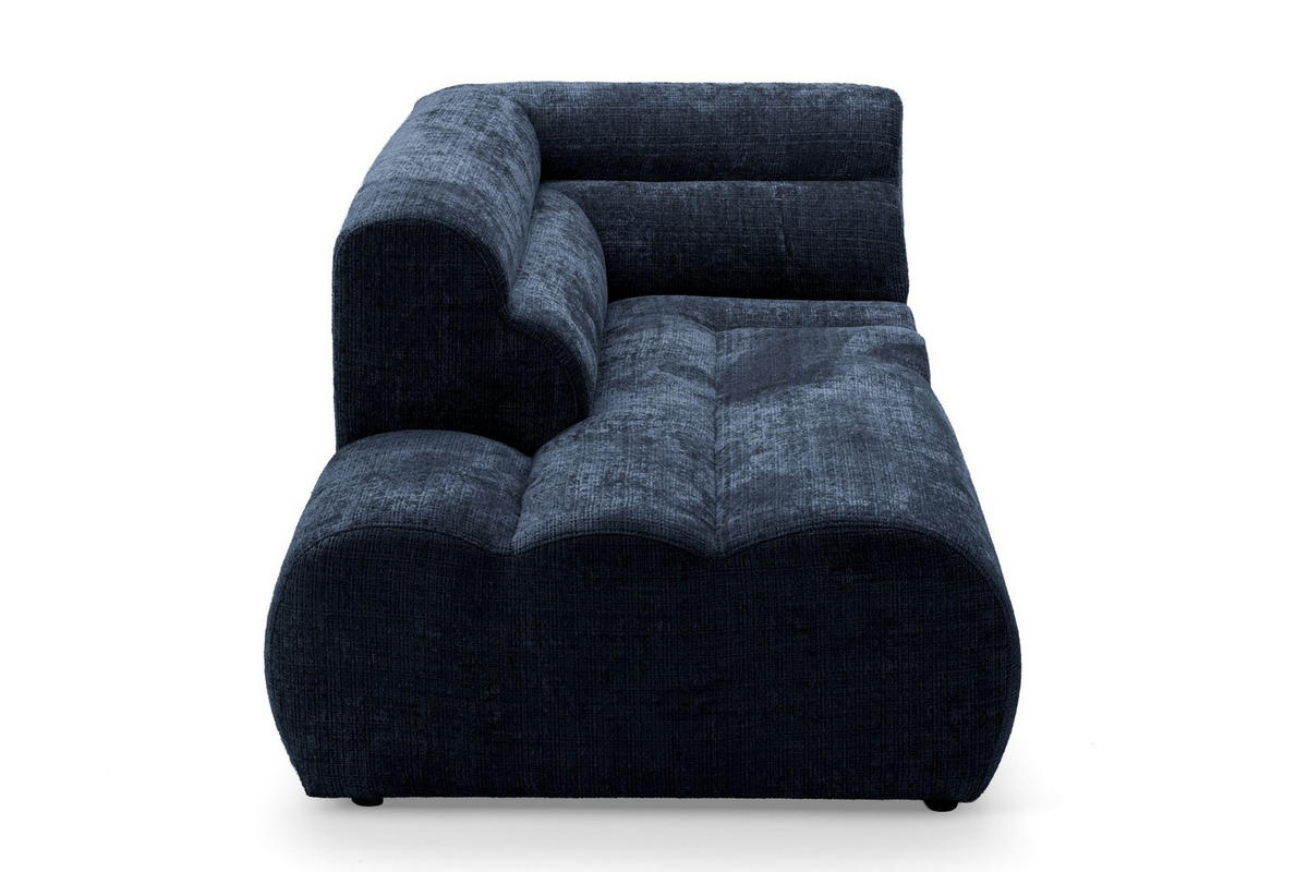 4-SITZER modulares Ecksofa VEER L Links, 283 x 190 cm, Chenille Webstoff Marine - Schwarz/Dunkelblau, Holz/Kunststoff (283/190cm) - Muffo