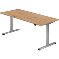 SCHREIBTISCH elektrisch Bluetooth & App XDLB 80/180/74 cm in Wildeiche - Wildeiche, Holzwerkstoff (80/180/74cm) - bümö