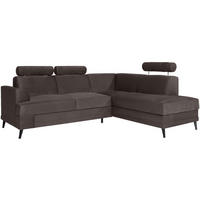 ECKSCHLAFSOFA Kordian rechts hellbraun - Hellbraun, Textil (250/200cm) - Beautysofa