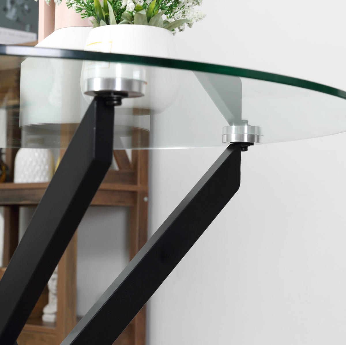 COUCHTISCH 80/80/75 cm aus Stahl mit gehärteter Glasplatte und verstellbaren Füßen, Schwarz - Schwarz, Metall (80/80/75cm) - Redom