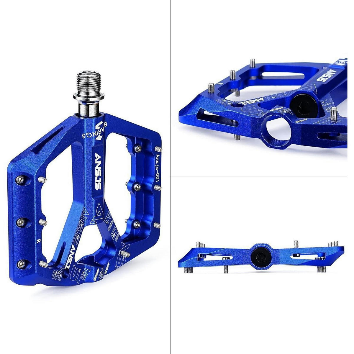 FAHRRADPEDALE Rennrad Pedale Aluminium Blau Ultraleicht Antirutsch 9/16 Zoll - Blau, Metall (10.9/1.5/12.1cm)