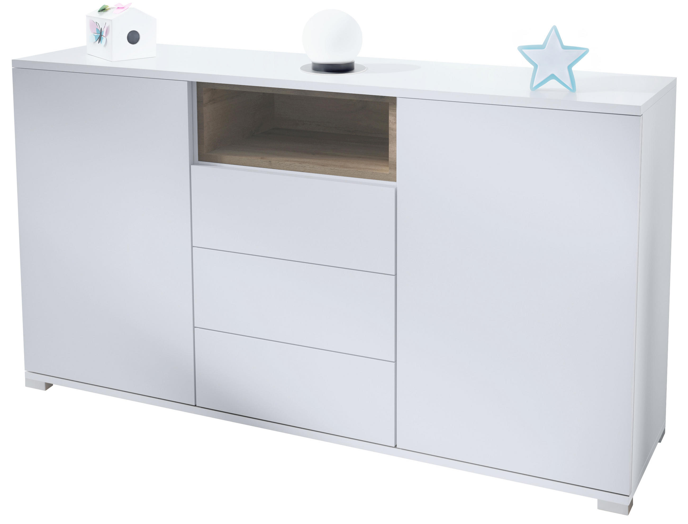 SIDEBOARD Skadu Eiche Evoke - Eiche San Remo, Holzwerkstoff (138.5/75.5/35cm) - Vladon
