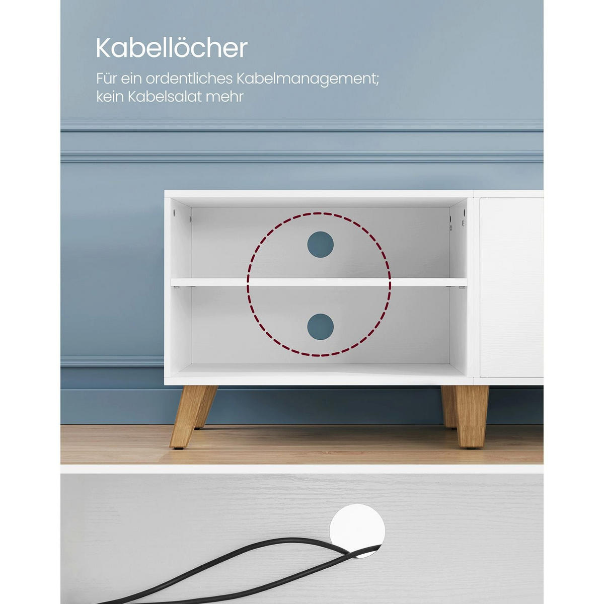 TV-SCHRANK JUBA - Weiß, Holzwerkstoff (140/50/40cm) - Hansiro