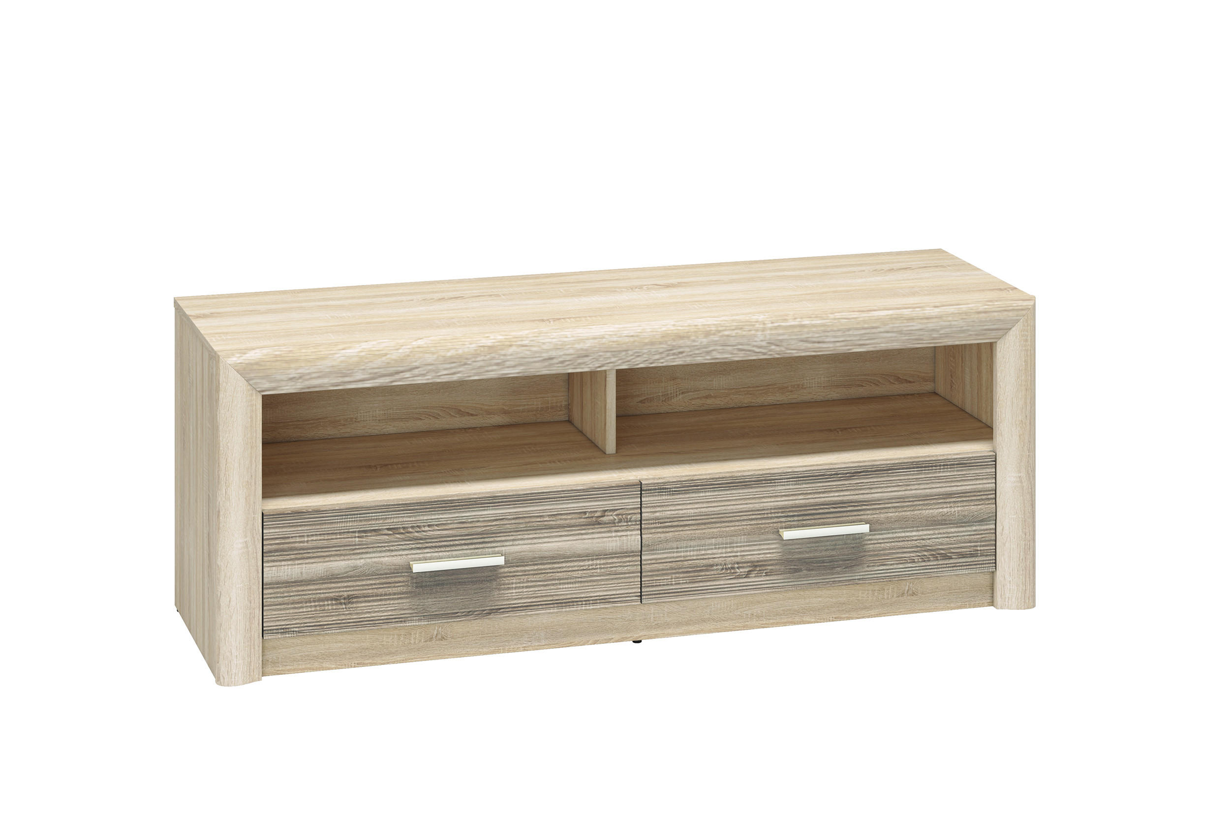 LOWBOARD Castel Sonoma Eiche / Sonoma Eiche Trüffel 138 / 43 / 52cm - Braun, Holz/Holzwerkstoff (138/52/43cm) - Feldmann-Wohnen