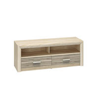 LOWBOARD Castel Sonoma Eiche / Sonoma Eiche Trüffel 138 / 43 / 52cm - Braun, Holz/Holzwerkstoff (138/52/43cm) - Feldmann-Wohnen