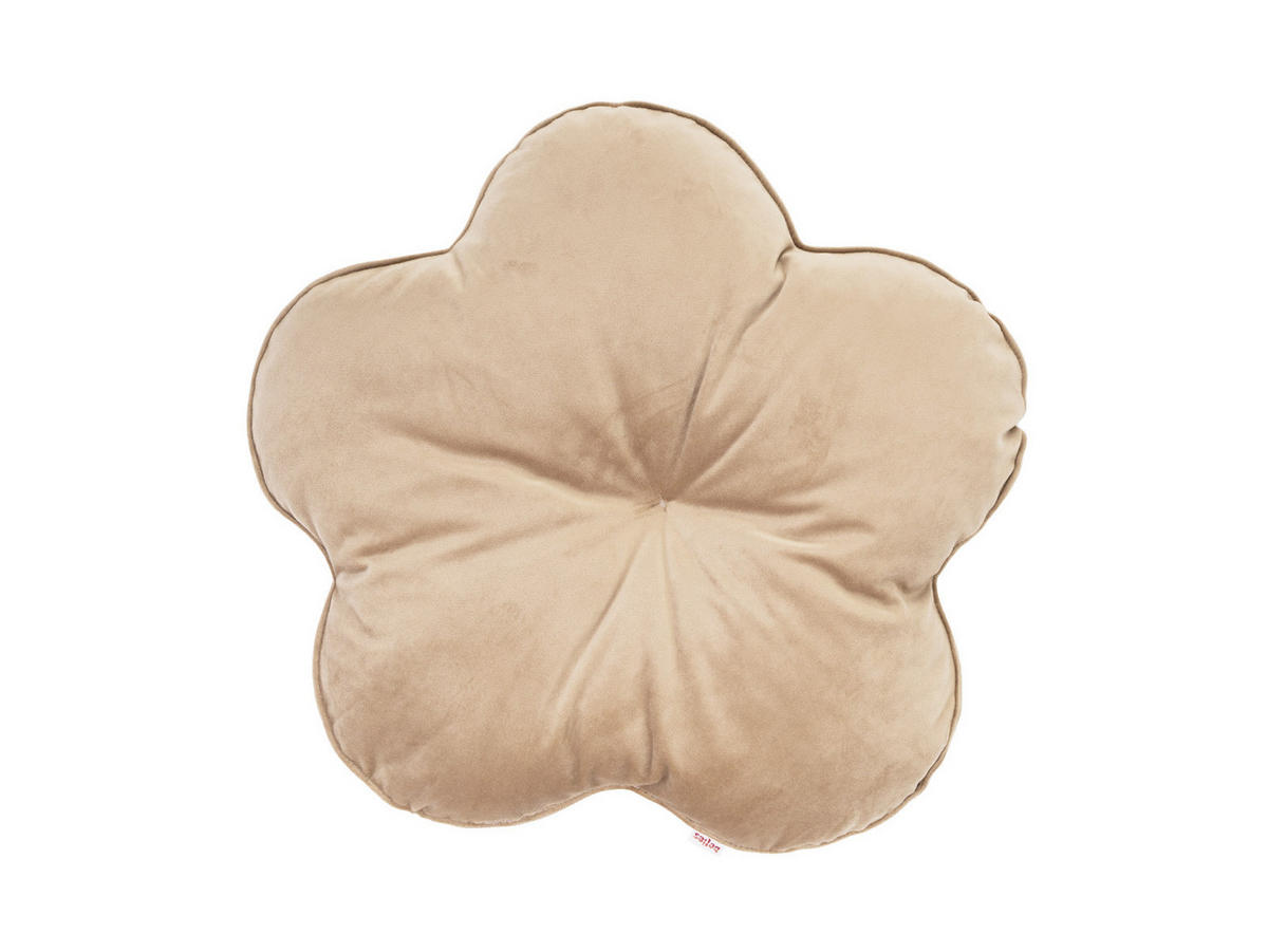 KISSEN-BLUME Samt&Sonders braun-beige 50 cm Ø - Beige, Textil (50cm) - beties Heimtextil