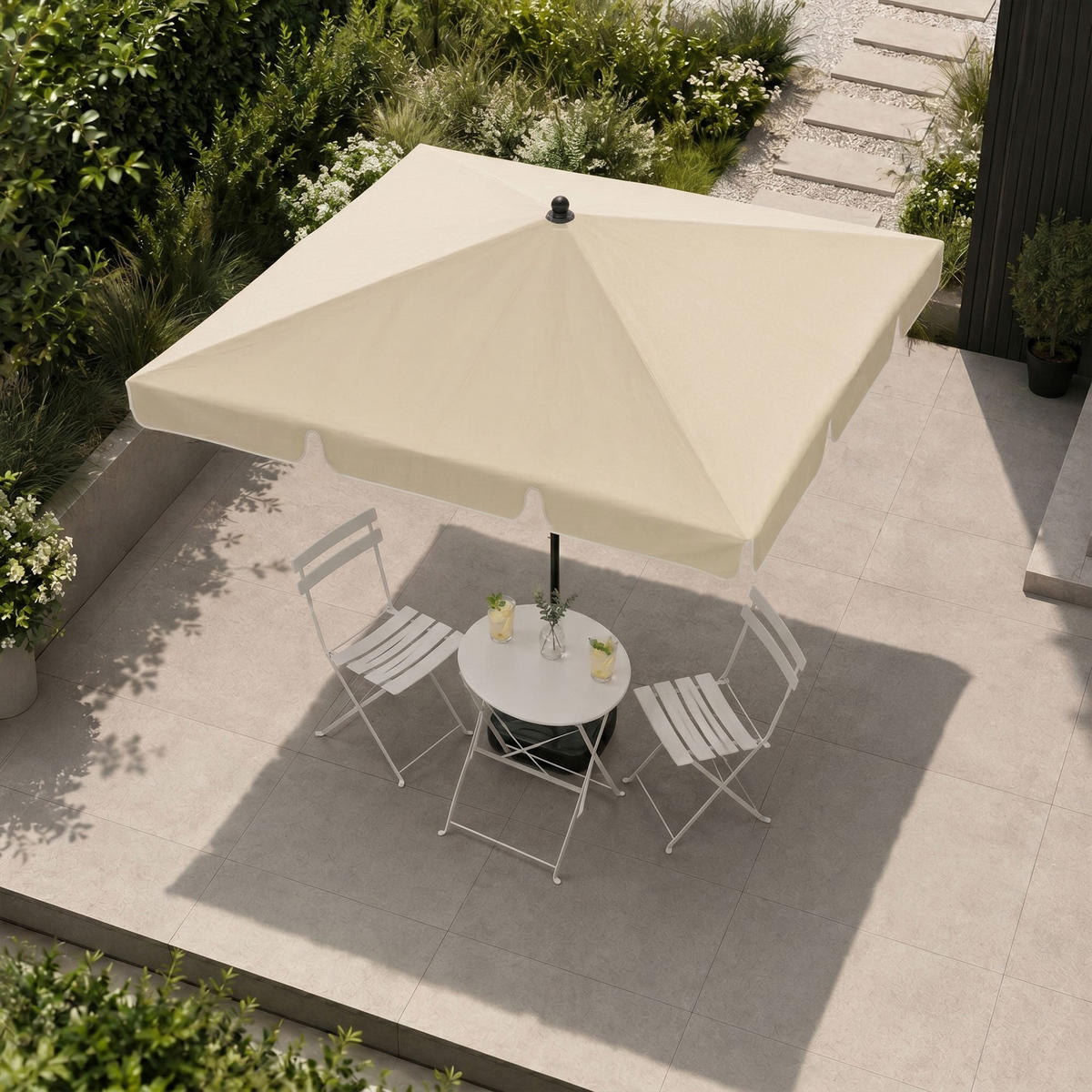 SONNENSCHRIM Beige 235/200 cm - Beige/Schwarz, Metall (200/125cm) - Akord
