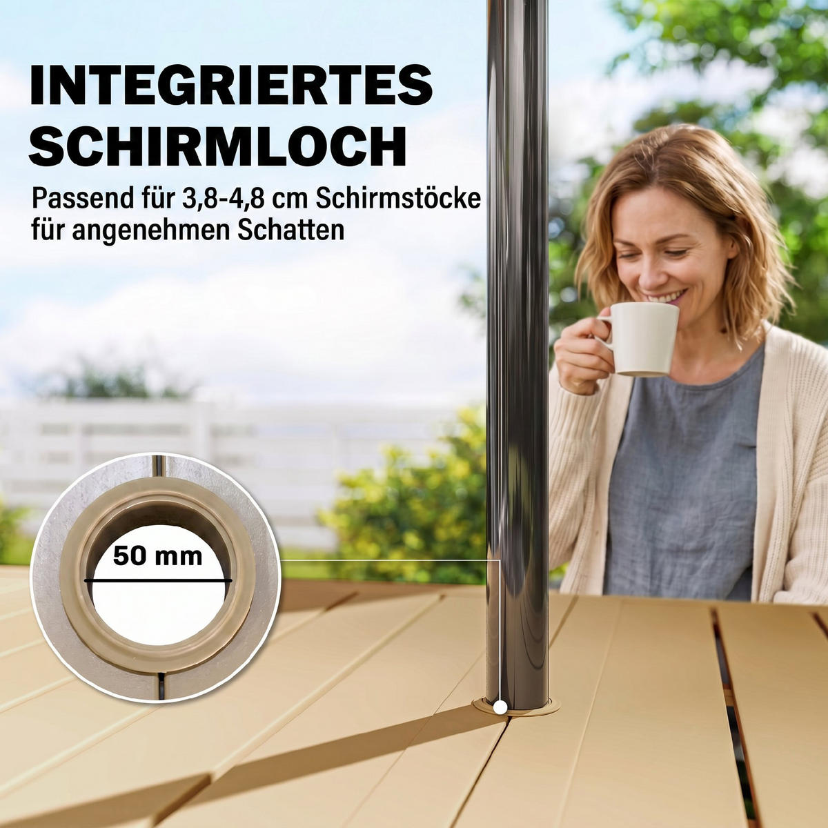 GARTENTISCH Braun 150.0/90.0/73.0cm - Braun, Metall (150/90/73cm)