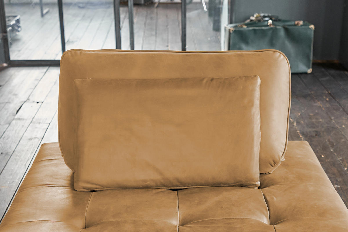 RÜCKENKISSEN WIOLO Braun Leder - Braun, Leder (80/46cm) - KAWOLA