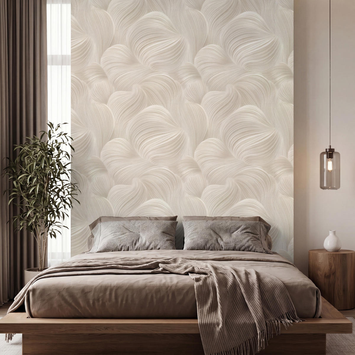 TAPETE - Lines - Ventilator - Beige - 200x280 cm - Creme, Papier (200/280cm) - OnlyWow