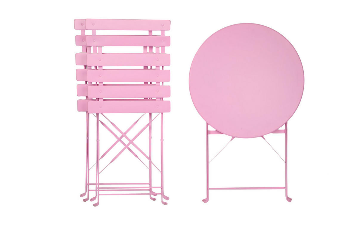 BISTRO SET Rosa - Rosa, Metall - Albatros