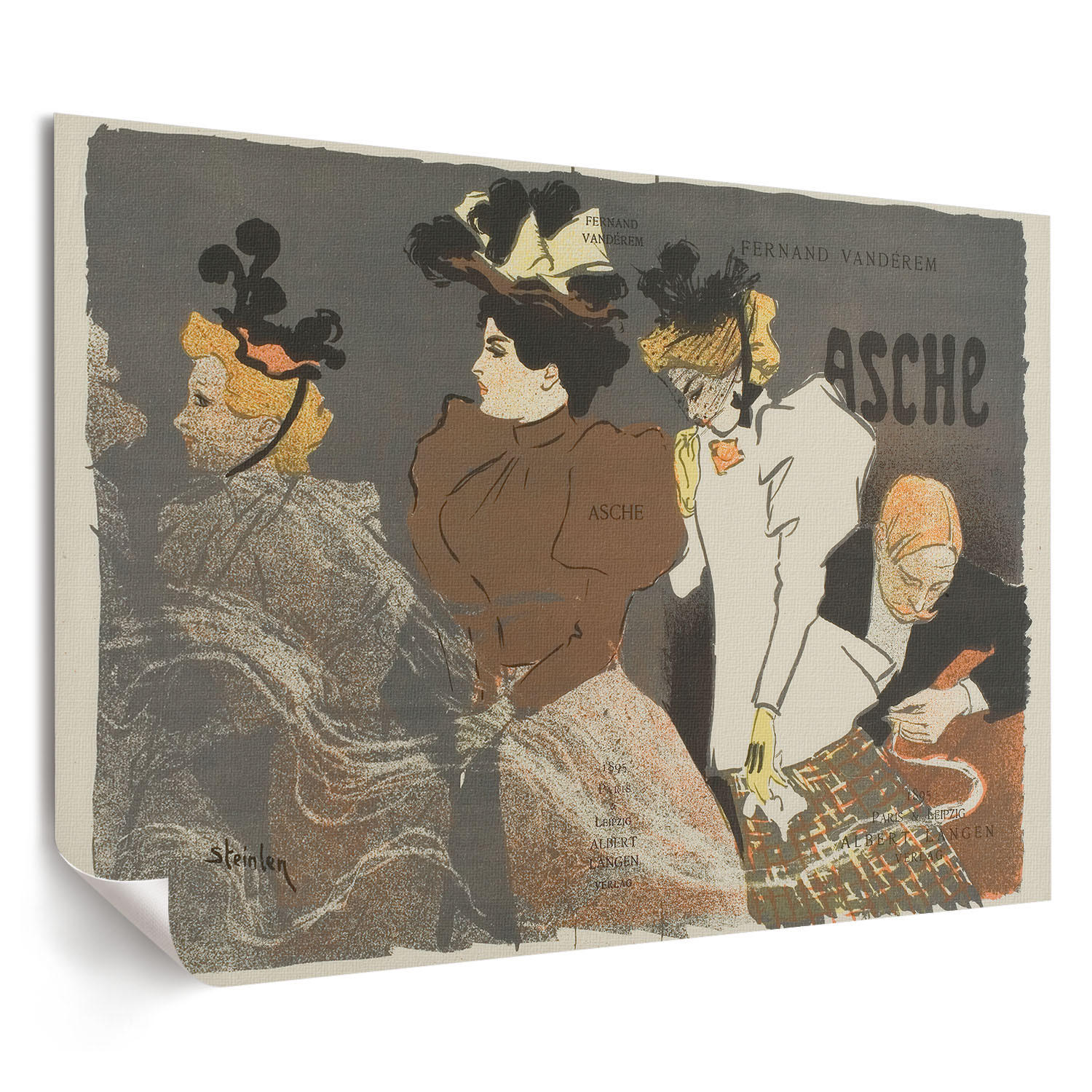 POSTER - 29x21 cm (A4) - Théophile Steinlen - Asche - Braun, Textil (29.7/21/0.1cm) - TULUP