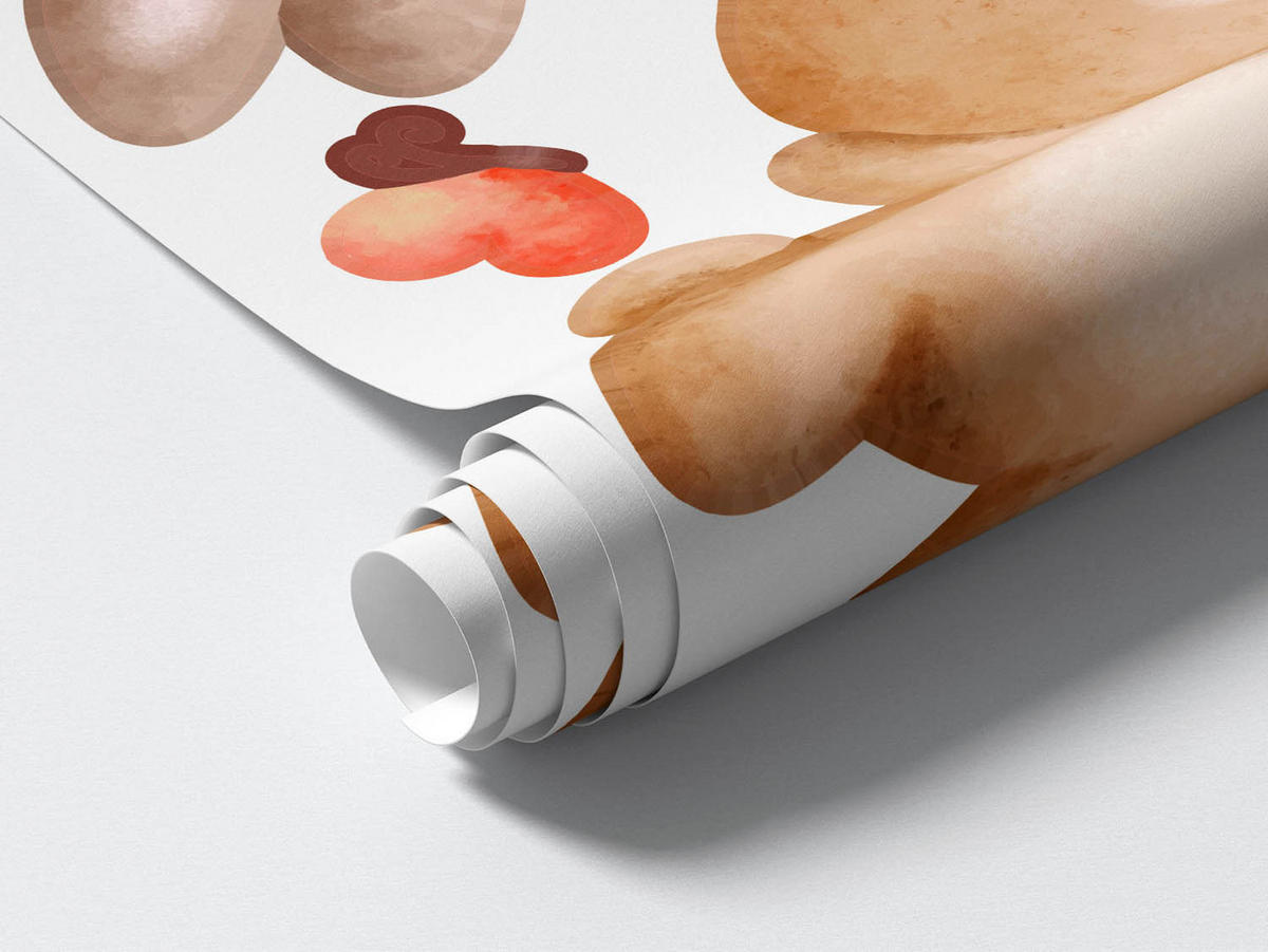 WANDAUFKLEBER 130x161cm - Waldhasen - Multicolor, Kunststoff (130/161/0.1cm) - Wallfluent