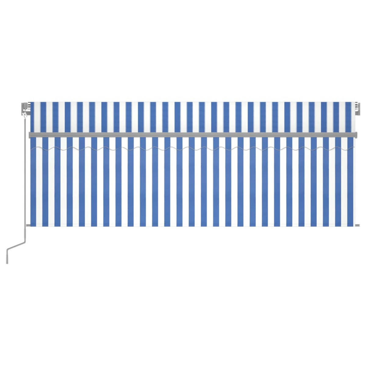 MARKISE Manuell Einziehbar mit Rollo 4x3 m Blau - Blau, Metall (300/1/400cm) - furnicato