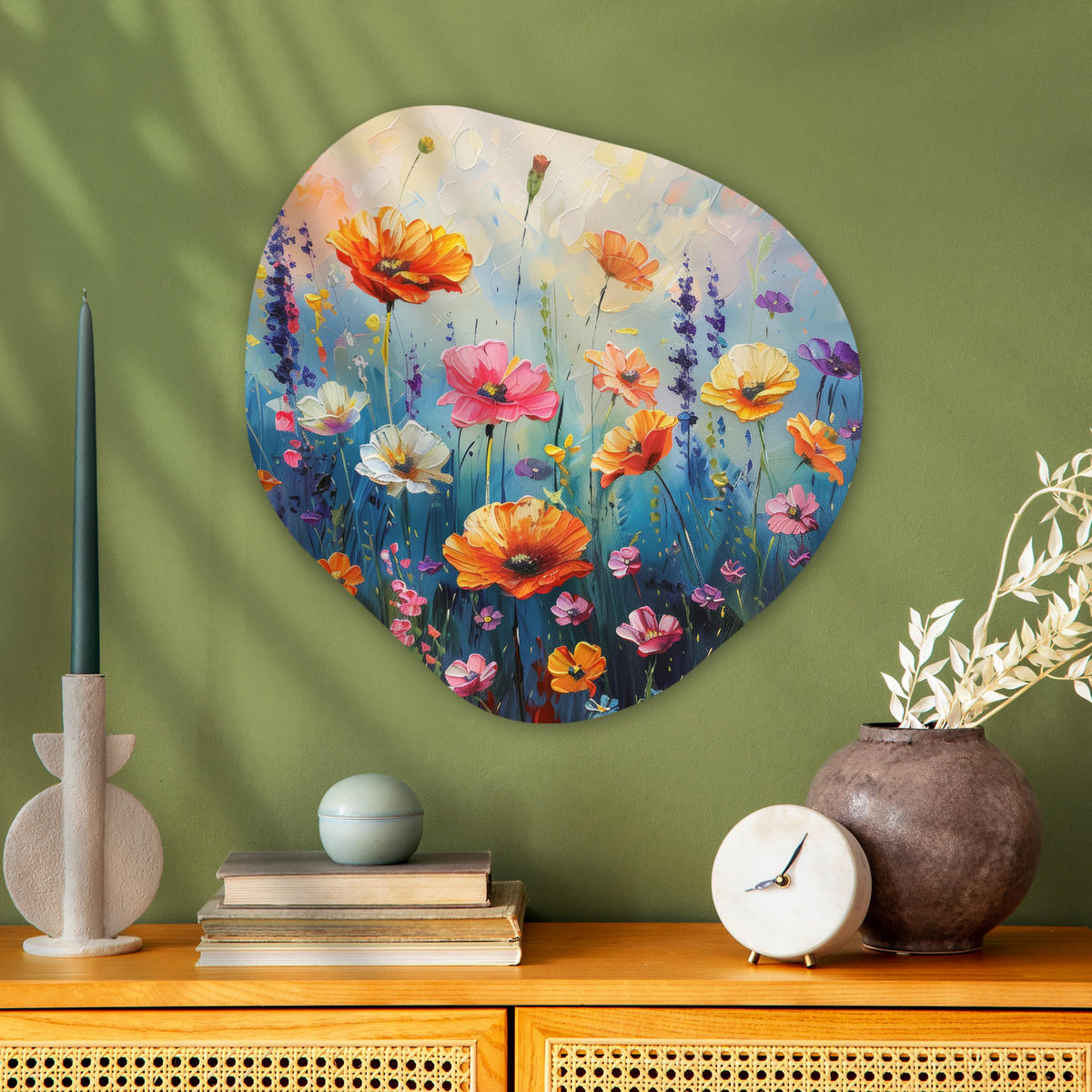 WANDBILD Blumen - Natur - Aquarell - Kunst 60x60 cm - Multicolor, Kunststoff (60/60cm) - MuchoWow