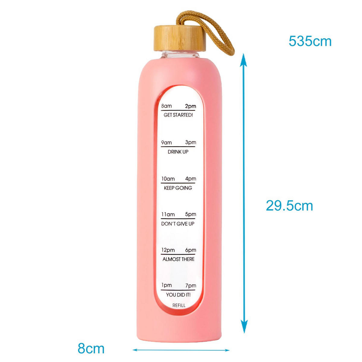 TRINKFLASCHE 900ml - Rosa, Glas (0.9L) - Intirilife