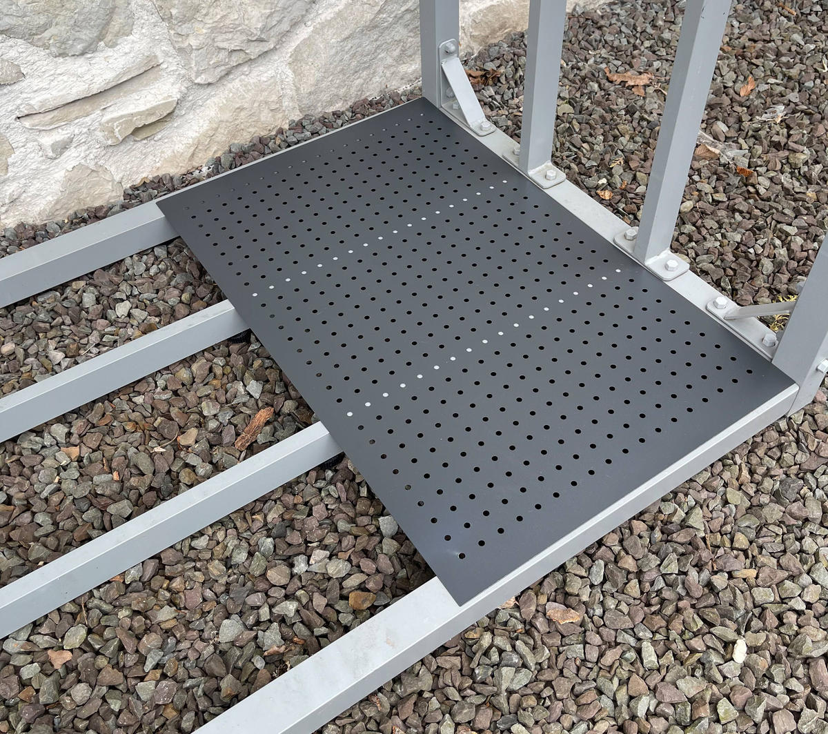 EINLEGEBÖDEN für Kaminholzregale 69x43 cm - Anthrazit, Metall (43/0.5/69cm) - QUICK STAR