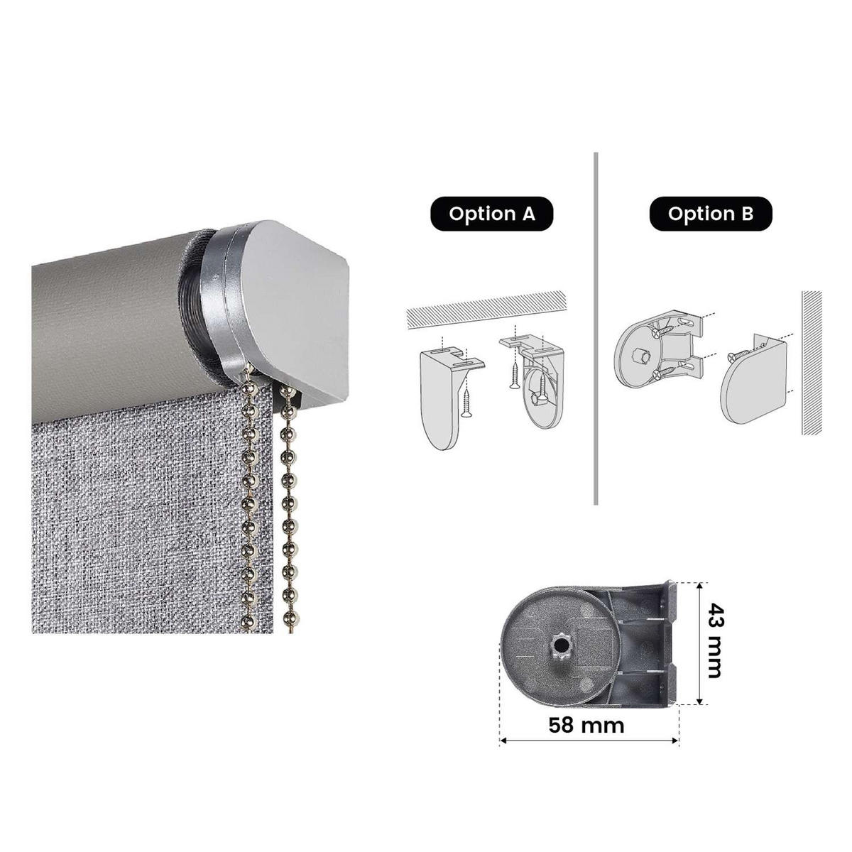 VERDUNKELUNGSROLLO Grau 180x250 cm - Grau, Kunststoff (180/250cm) - STORESDECO