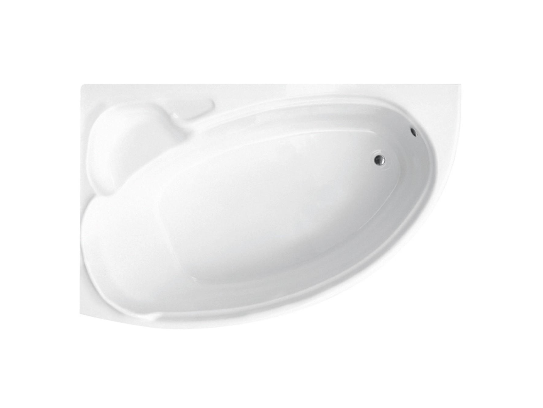 BADEWANNE Eckwanne FINEZJA 155/95 Links mit Schürze Ablauf Füße - Weiß, Kunststoff (95/55.5/155cm) - bad land