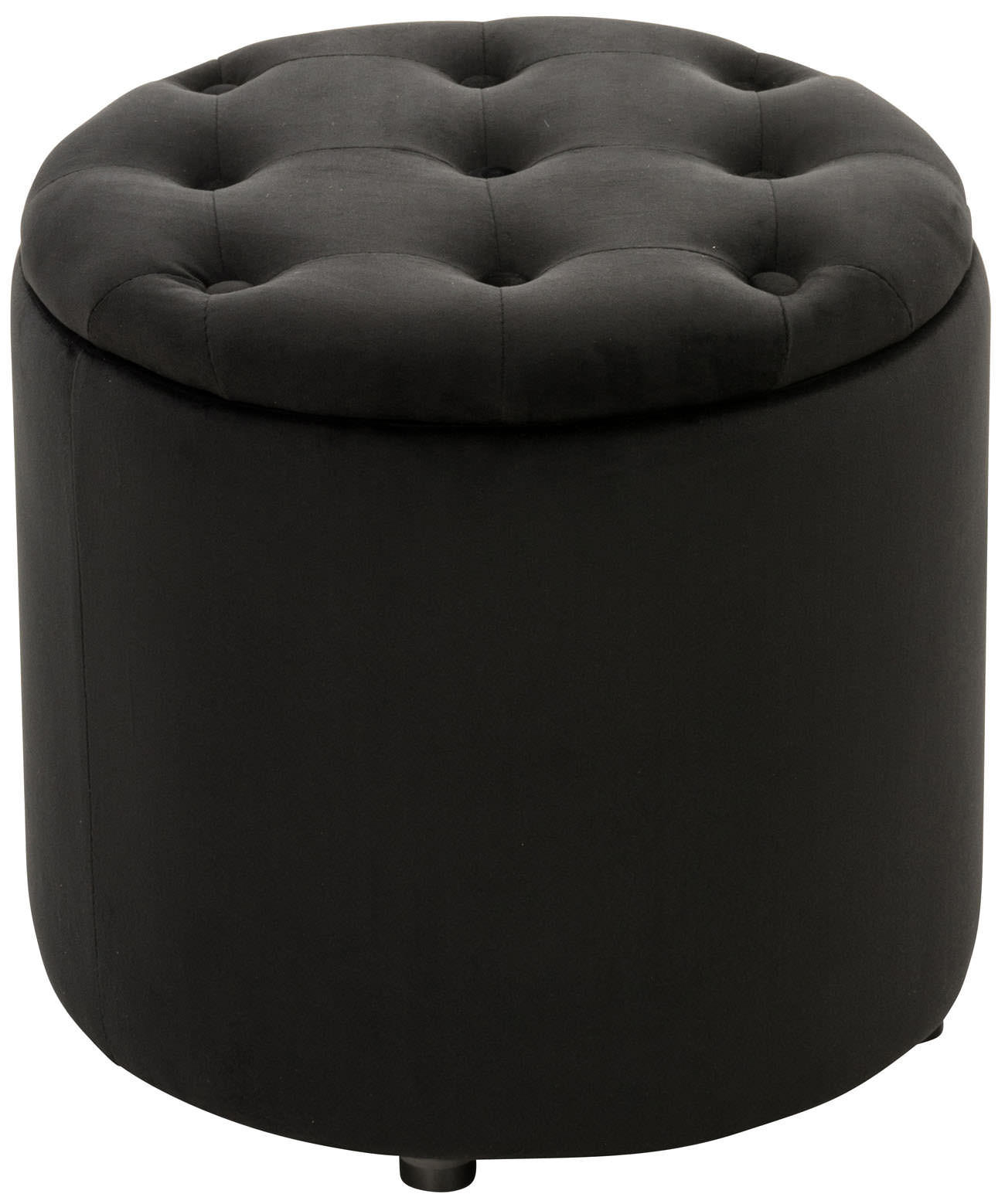 SITZWÜRFEL Samt Schwarz - Schwarz, Kunststoff/Textil (44/42/44cm) - CLP