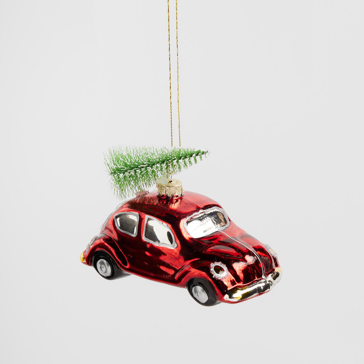 GLASKUGEL Ornautos, Rot, 8 x 5.5 x 11.5 cm, Dekorative Weihnachtsdeko - Rot, Glas (5.5/8/11.5cm) - home&you