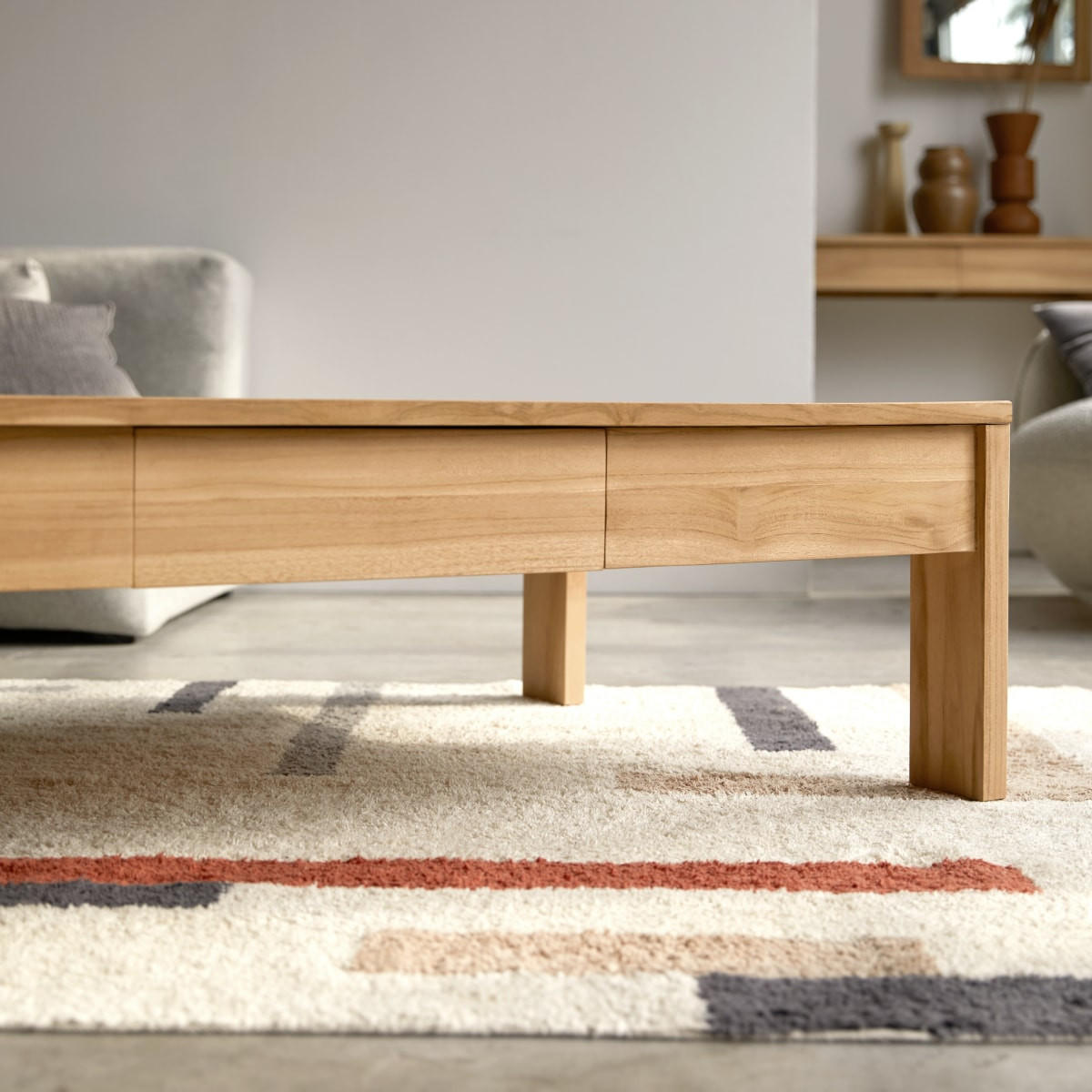 COUCHTISCH Eden Natur aus Teak - Naturfarben, Holz (80/120/35cm) - Tikamoon