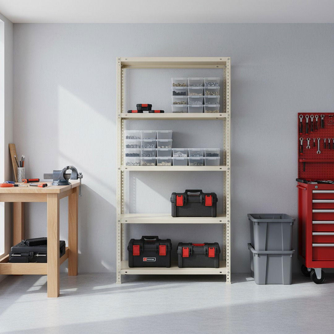 SCHRAUBREGAL PANDA TALL | HxBxT 200x90x40cm | 6 Fachböden | Fachlast 100kg | Weiß - Weiß, Metall (90/200/40cm) - PROREGAL