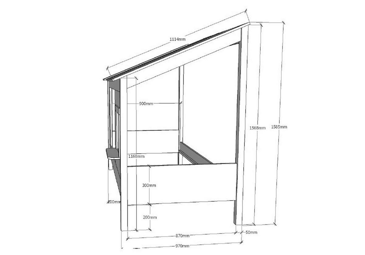 HAUSBETT Katalyn 214x159x105 aus MDF+Massivholz in Weiß - Beige, Holzwerkstoff (90/200cm) - 58aufmkessel